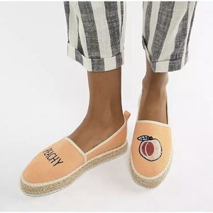 ASOS Joellie Peachy Novelty Espadrilles - Size 5 - Peach/Tan
